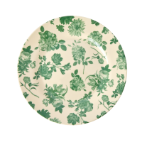 Green Rose Print Melamine Side Plate By Rice DK